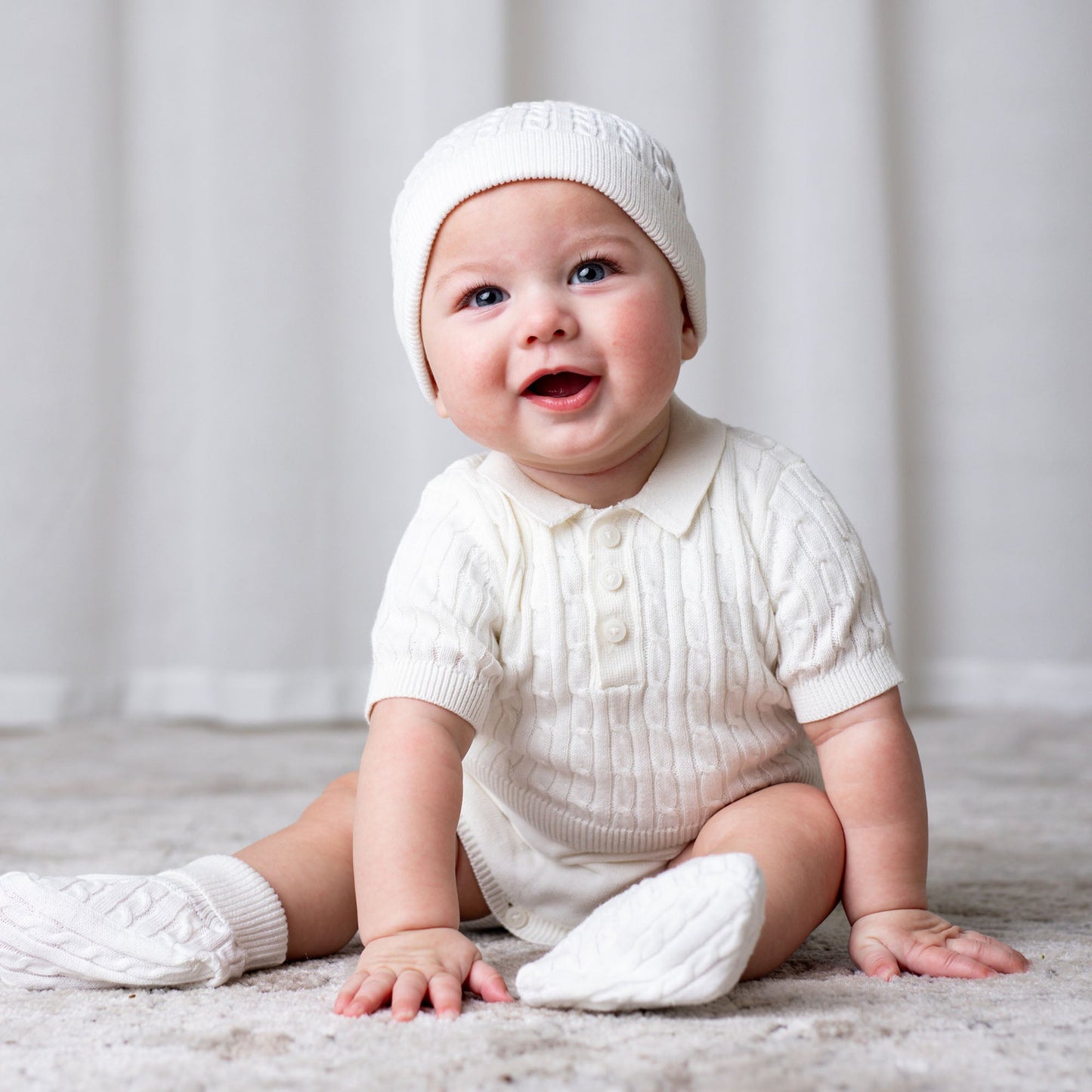Organic Baby Sweater Beanie and Bootie Set