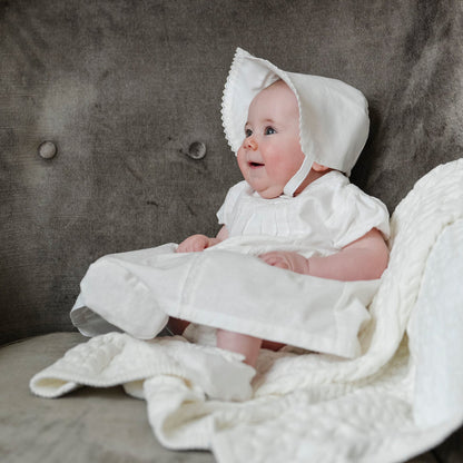 Brimmed Linen Baby Bonnet