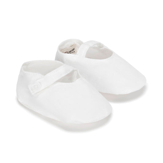 Linen Button Strap Soft Baby Shoe