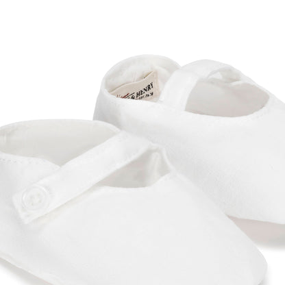 Linen Button Strap Soft Baby Shoe
