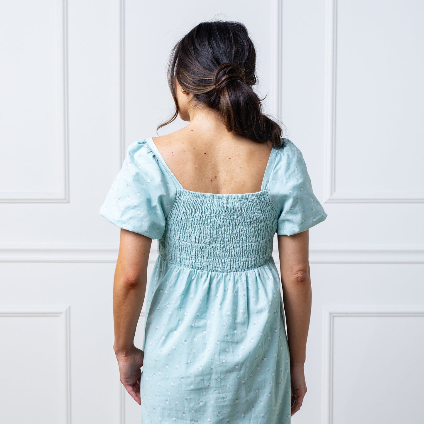 Women's Ruched Linen Dress