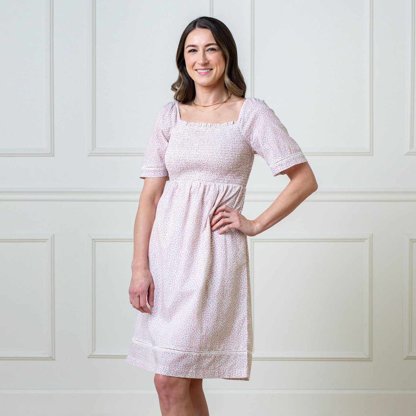 Women's Organic Bell Sleeve Smocked Dress
