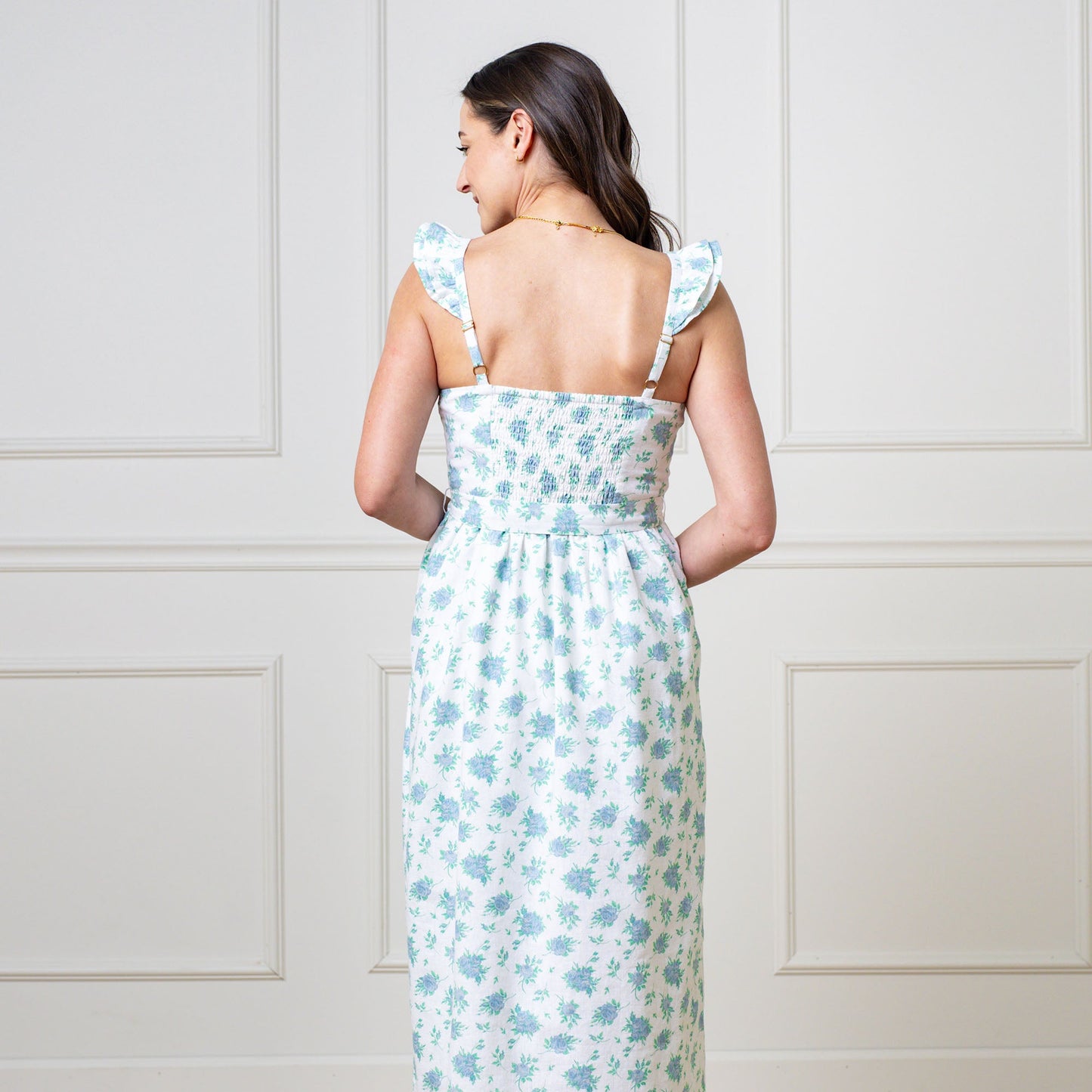 Women's Linen Flutter Party Dress