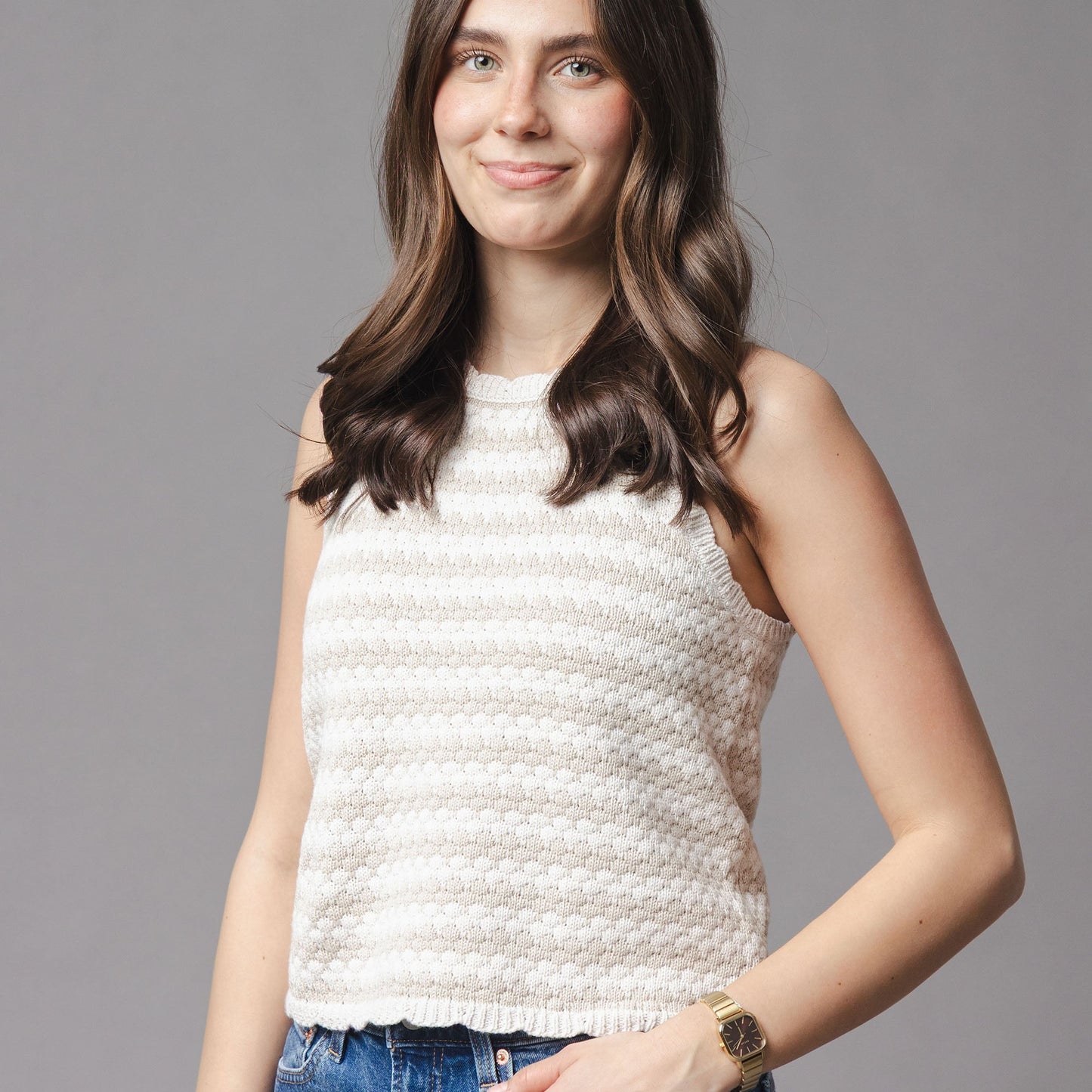 Women's Organic Button Back Sweater Tank