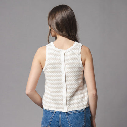 Women's Organic Button Back Sweater Tank
