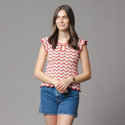 Women's Organic Flutter Sleeve Sweater Top