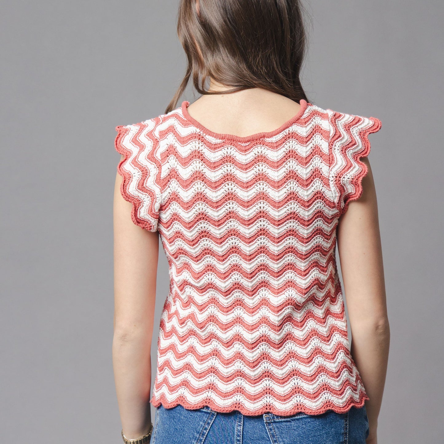 Women's Organic Flutter Sleeve Sweater Top
