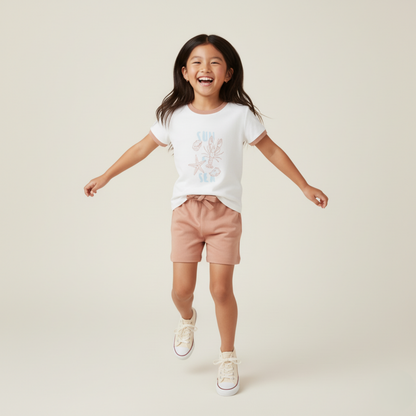 Organic Graphic Tee & Shorts Set - Beach Day