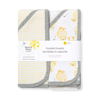 2 Pack Organic Cotton Hooded Towels Set - Little Ducks