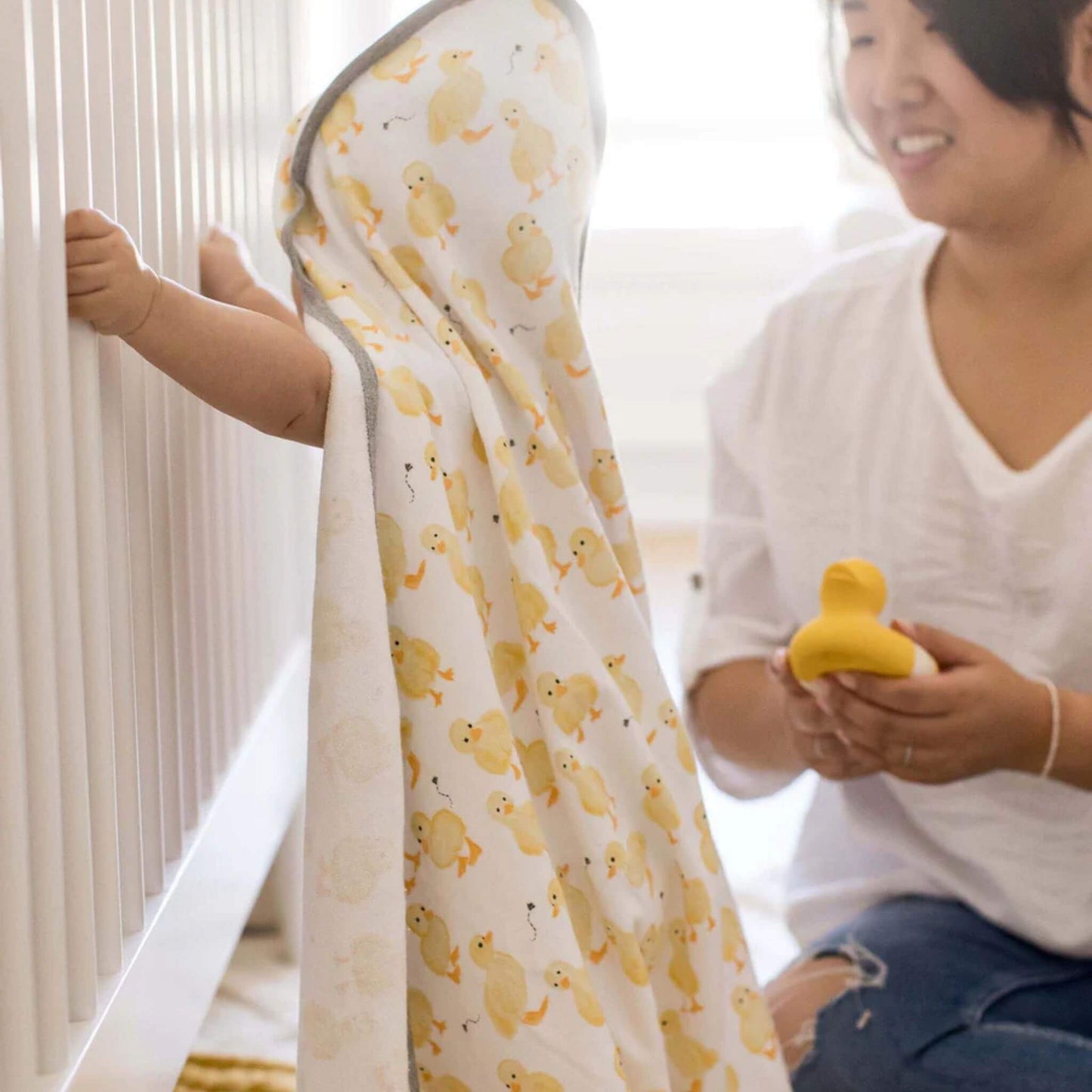 2 Pack Organic Cotton Hooded Towels Set - Little Ducks