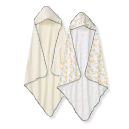 2 Pack Organic Cotton Hooded Towels Set - Little Ducks
