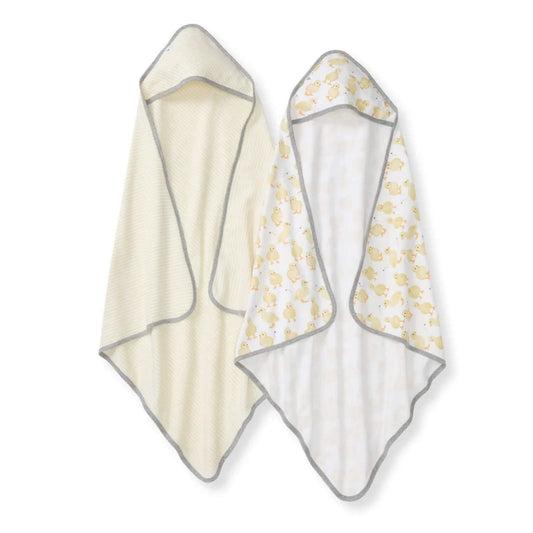 2 Pack Organic Cotton Hooded Towels Set - Little Ducks