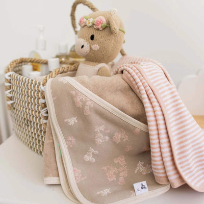 2 Pack Organic Knit Terry Towel Set - Whimsical Floral
