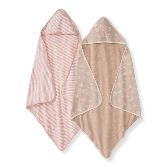 2 Pack Organic Knit Terry Towel Set - Whimsical Floral