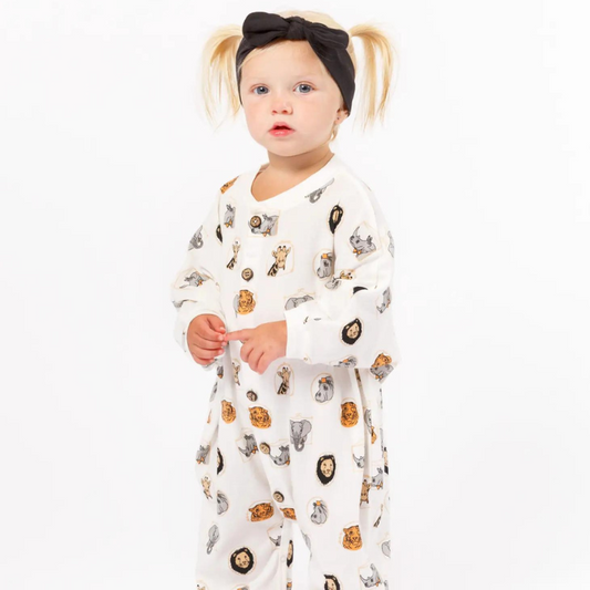 Organic Baby Bubble Romper - Animal Print