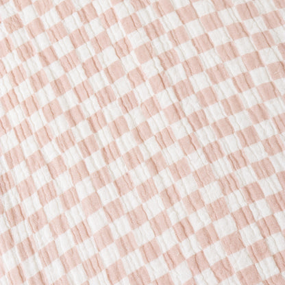 Organic Buttoned Jumpsuit - Brick Checks