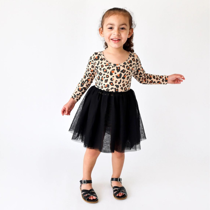 Organic Toddler Parker Dress - Leopard Print