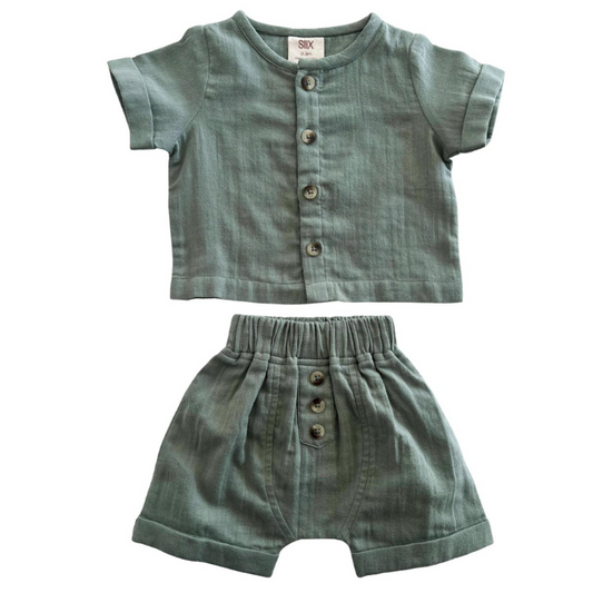 Organic Baby Outfit / Set - Sage