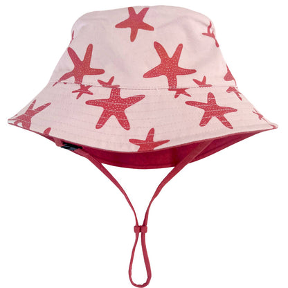 Reversible Organic Baby & Toddler Bucket Hat - Starfish