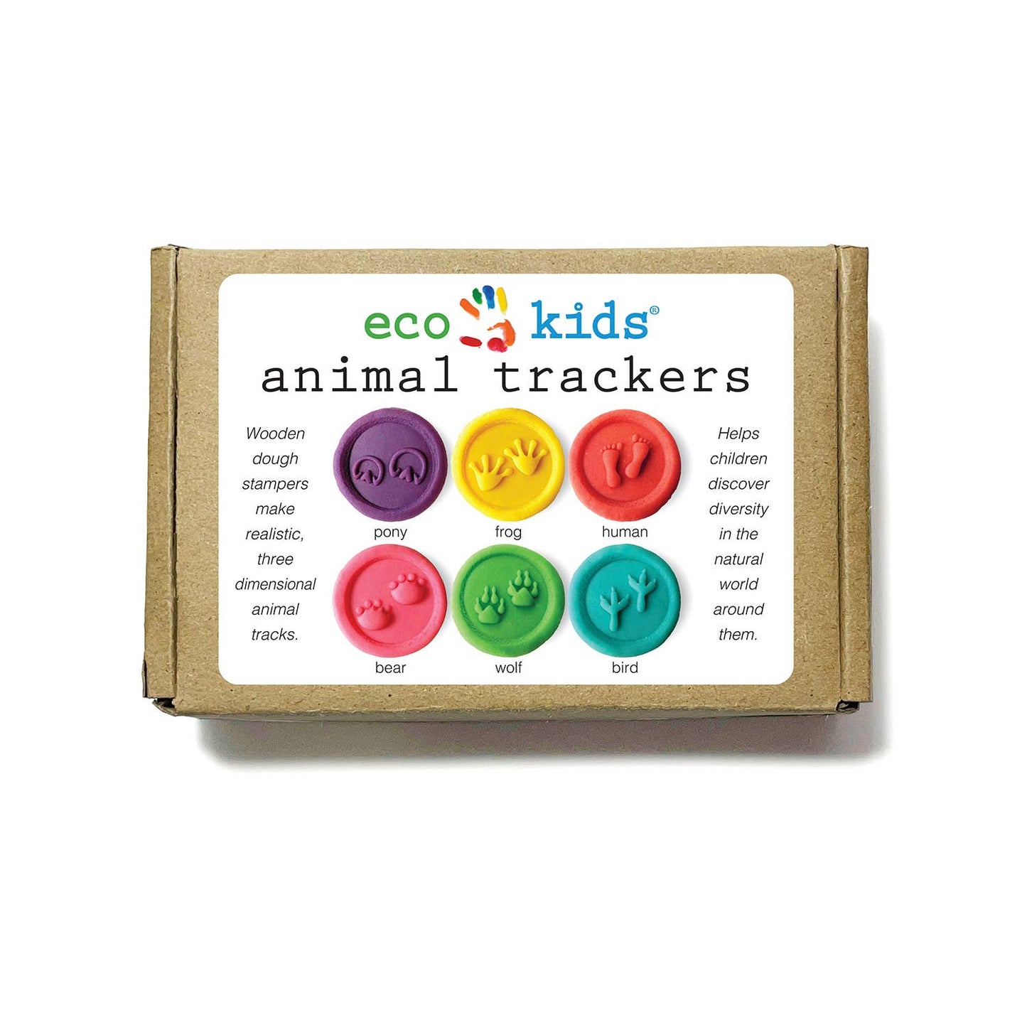 Animal Trackers - Wooden Dough Stampers - 6ct