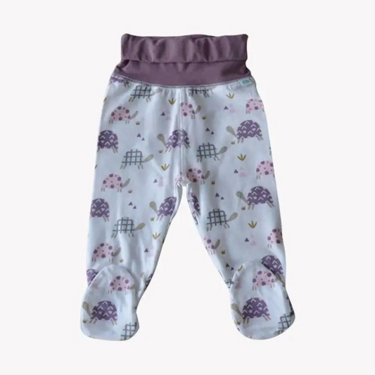 Organic Baby Footed Pants - Tilly Tortoise
