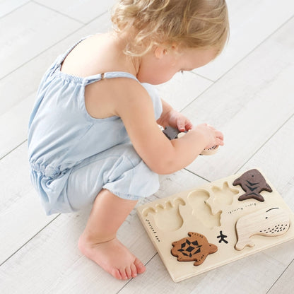 Wooden Tray Toddler Puzzle - Ocean Animals