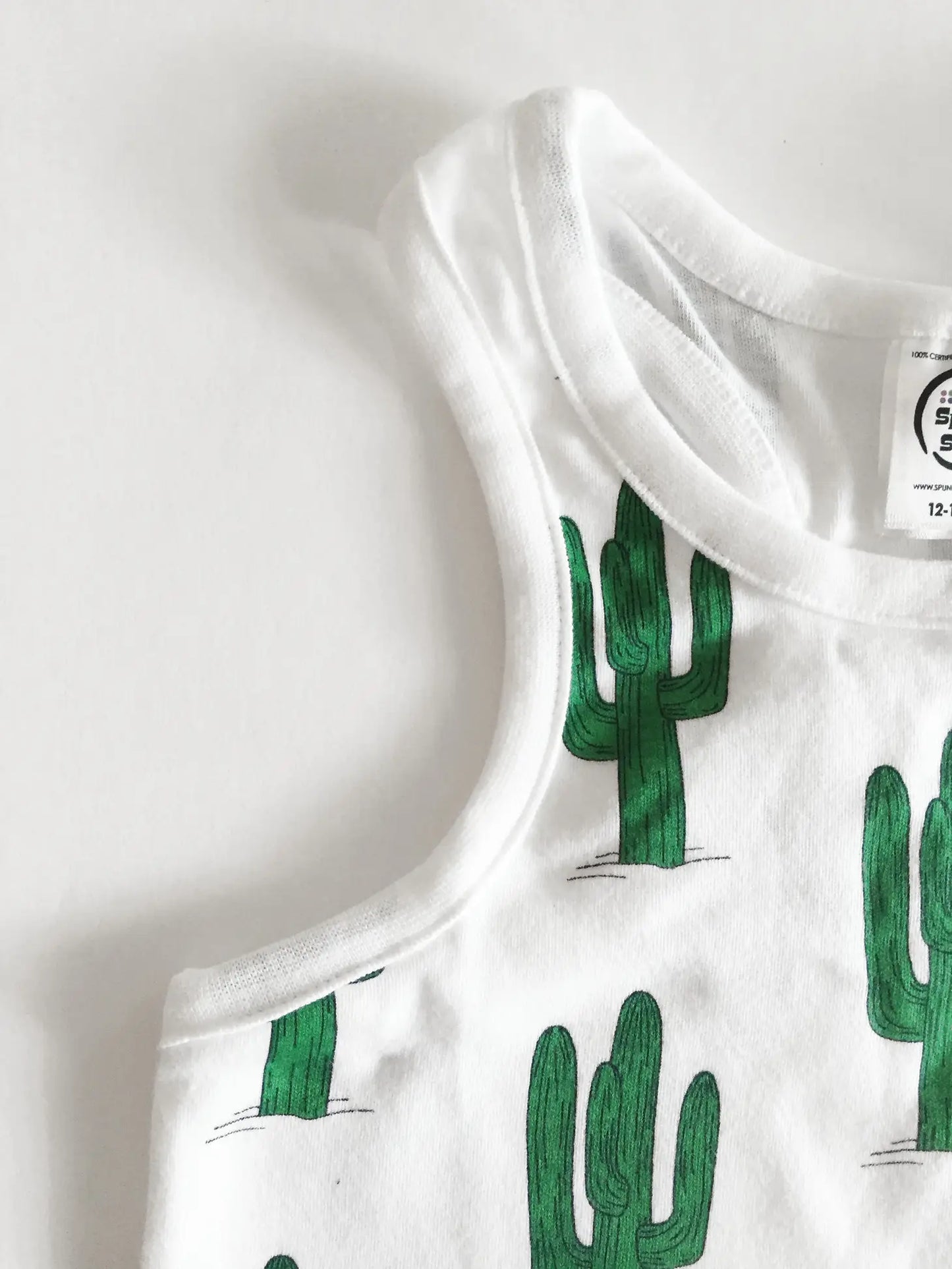 Organic Toddler Racerback Romper - Cactus Print