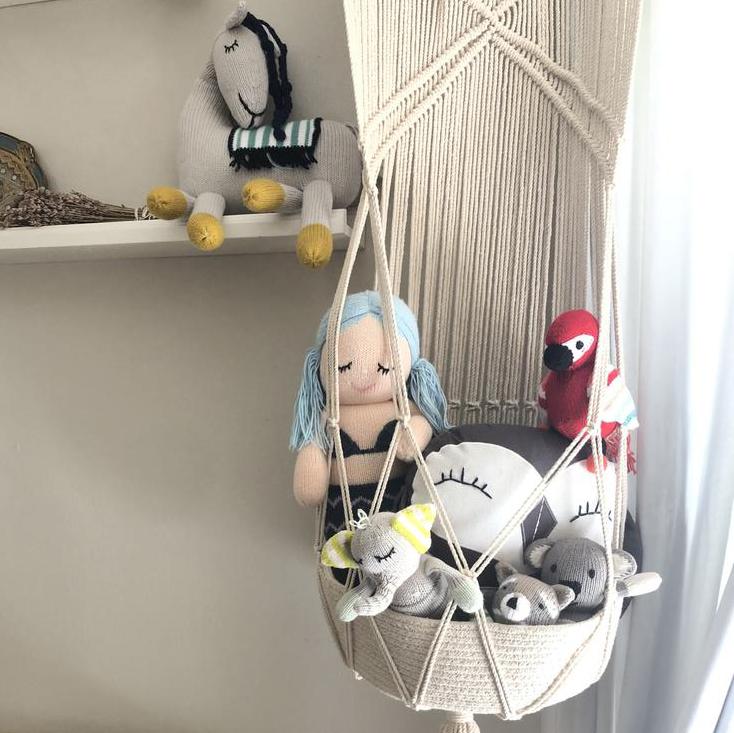 Organic Macrame Toy Hanging Basket