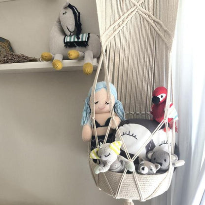 Organic Macrame Toy Hanging Basket