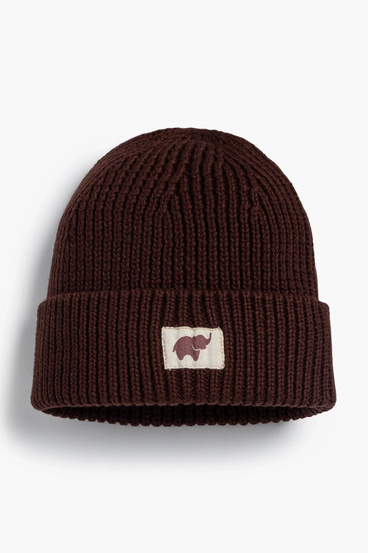 Organic Kids Chunky Knit Cap - Chocolate Brown