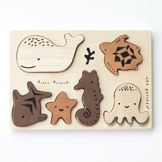 Wood Baby / Toddler Tray Puzzle - Ocean Animals