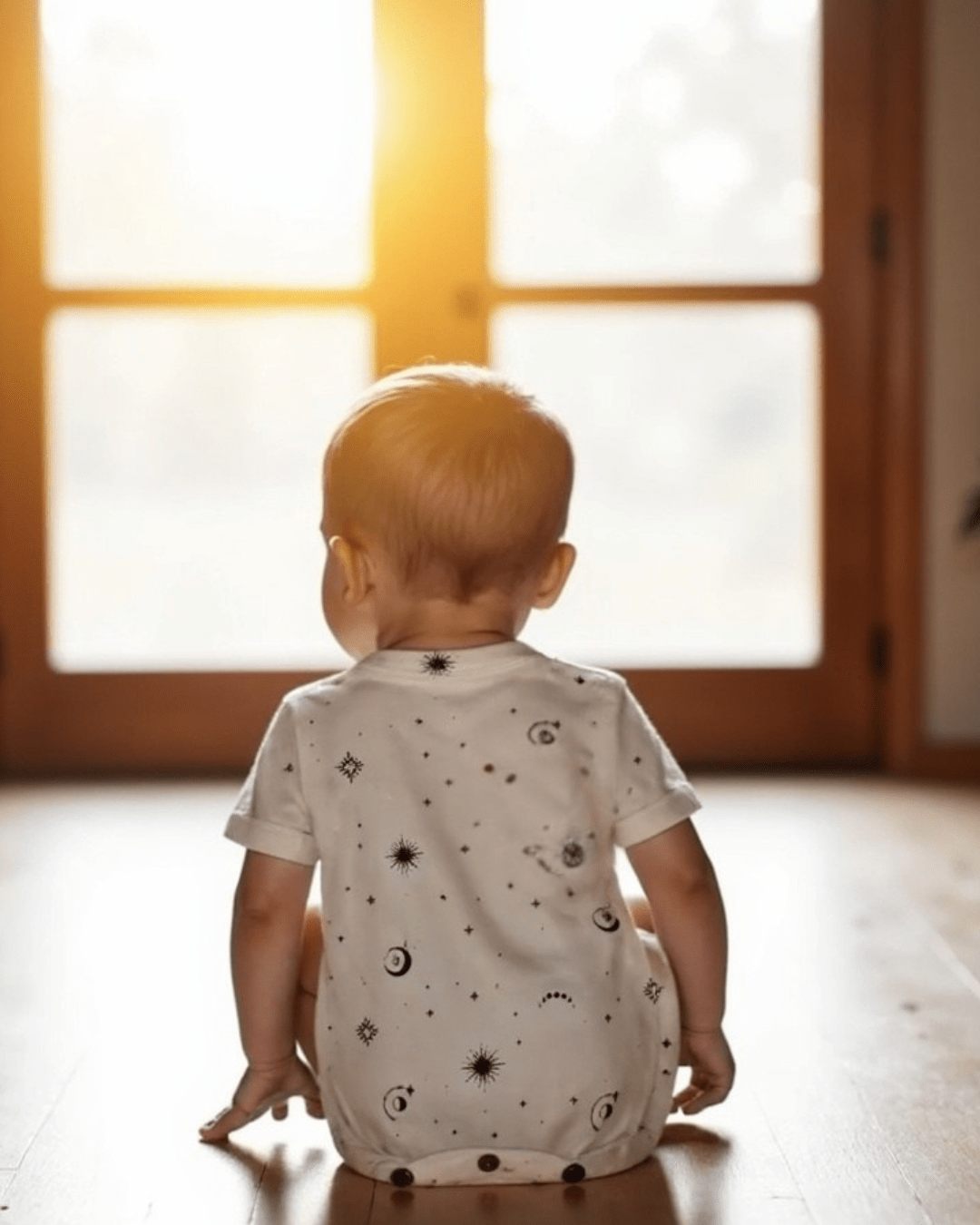 Short Sleeve Organic Baby Romper - Celestial