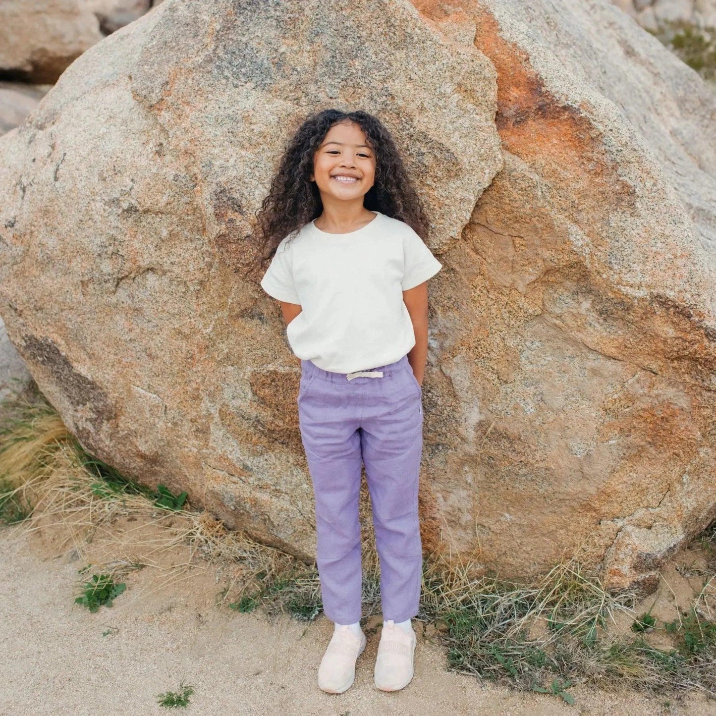 Ash Linen Pants - Lilac