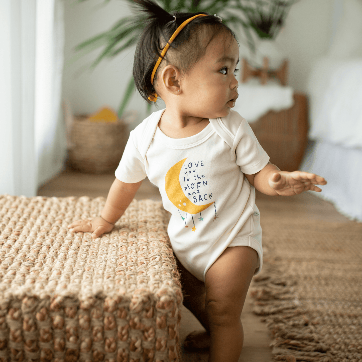 Organic Baby Graphic Bodysuit - Moon and Back