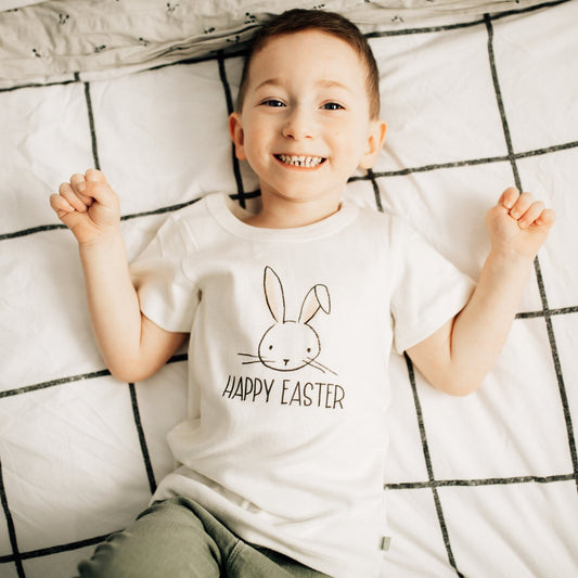 Organic Toddler Graphic Tee - Happy Easter
