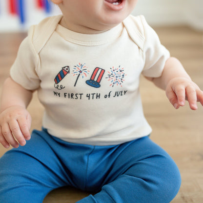 Organic Baby Graphic Bodysuit - My first 4th of July Rocket