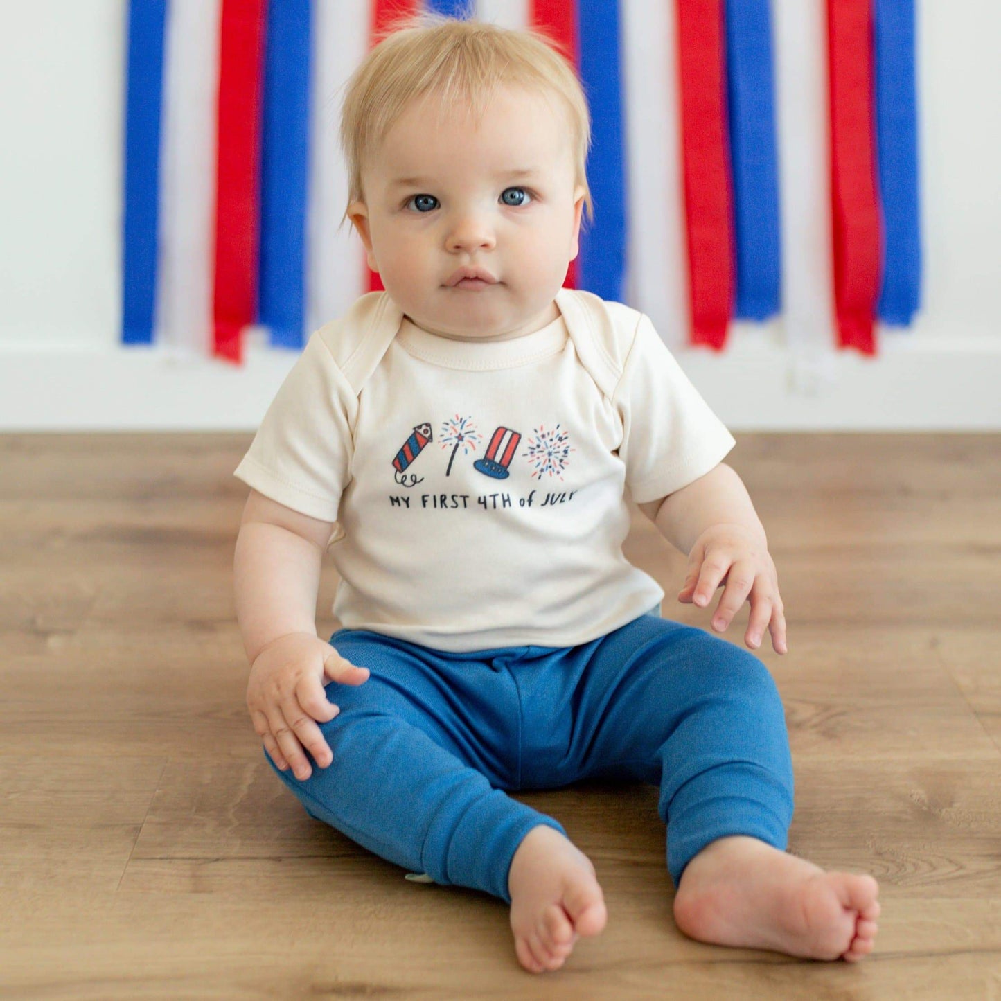 Organic Baby Graphic Bodysuit - My first 4th of July Rocket