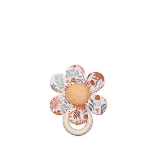 Zinnia Bloom Wood Ring Teething Toy