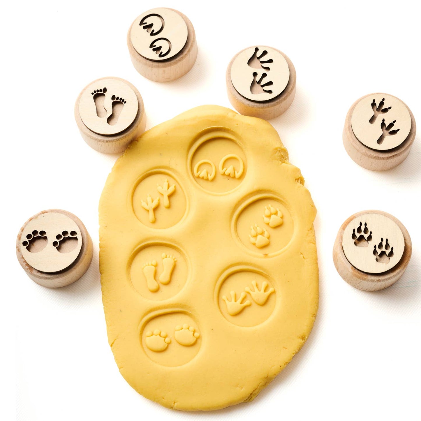 Animal Trackers - Wooden Dough Stampers - 6ct