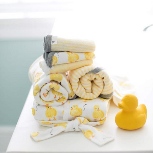 Organic Baby Washcloths Set / 3 Pack - Little Ducks
