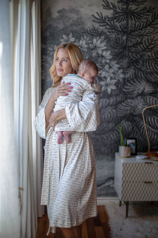 GOTS Certified Organic Cotton Robe - I Love You