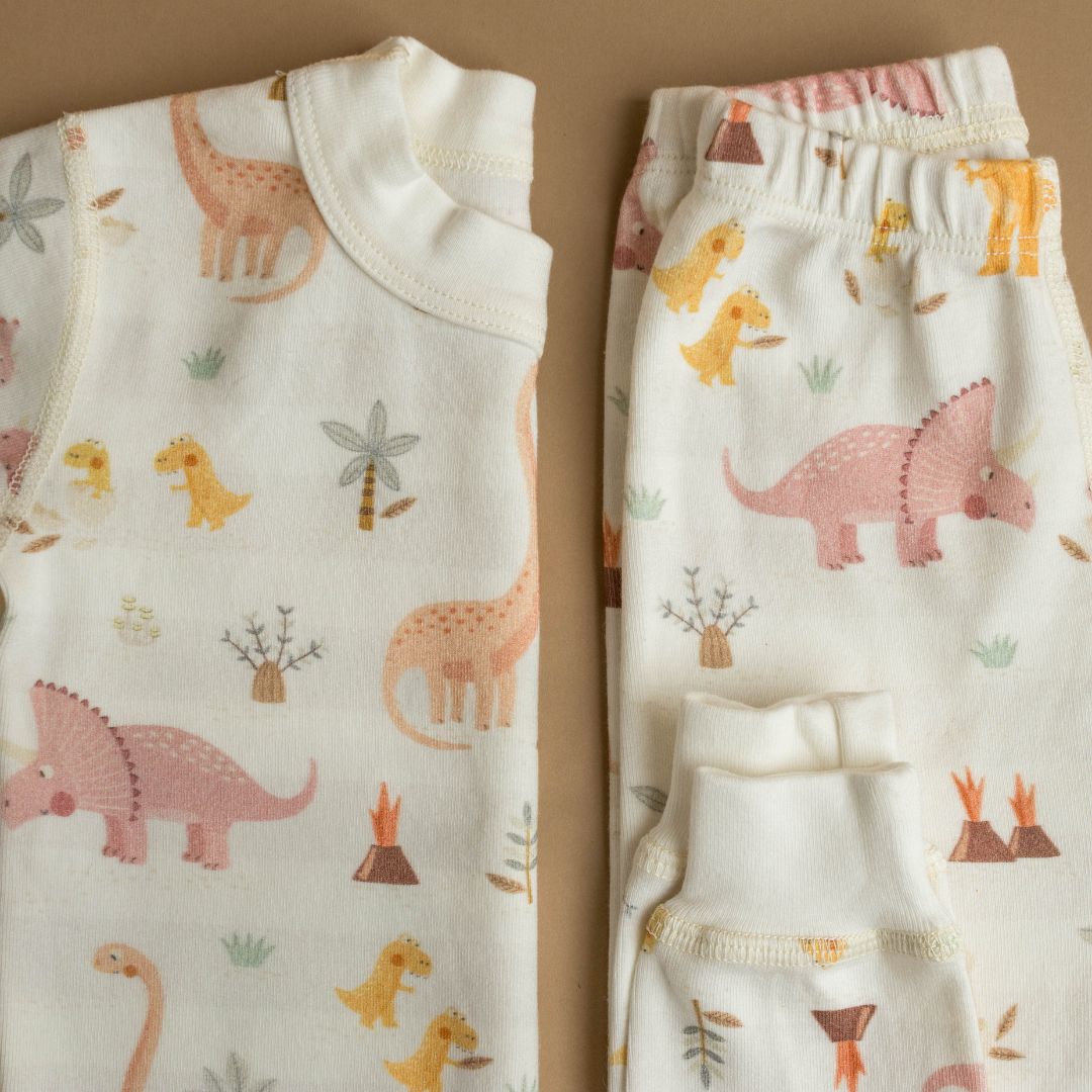 Rose Dino Family Organic Cotton Pajamas