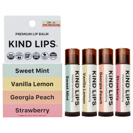 Organic Lip Balm Variety Box - 4 Flavor Sampler