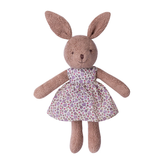 Organic Little Bunny Plush - Cocoa Brown Vintage Floral