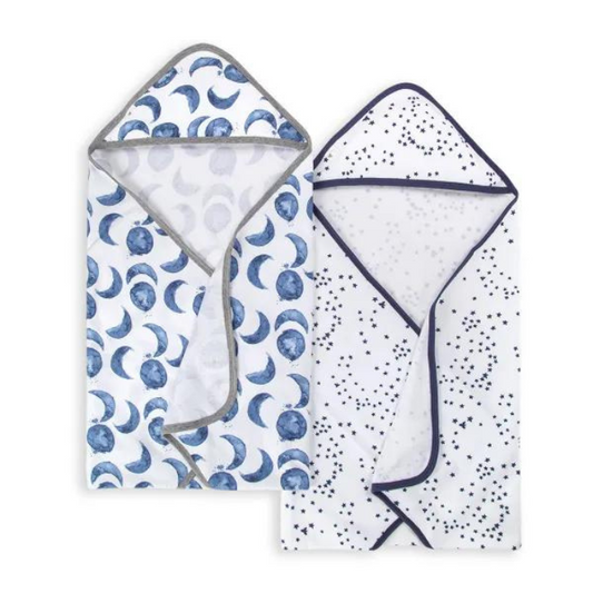 Organic Baby Hooded Towel Set of 2 - Hello Moon