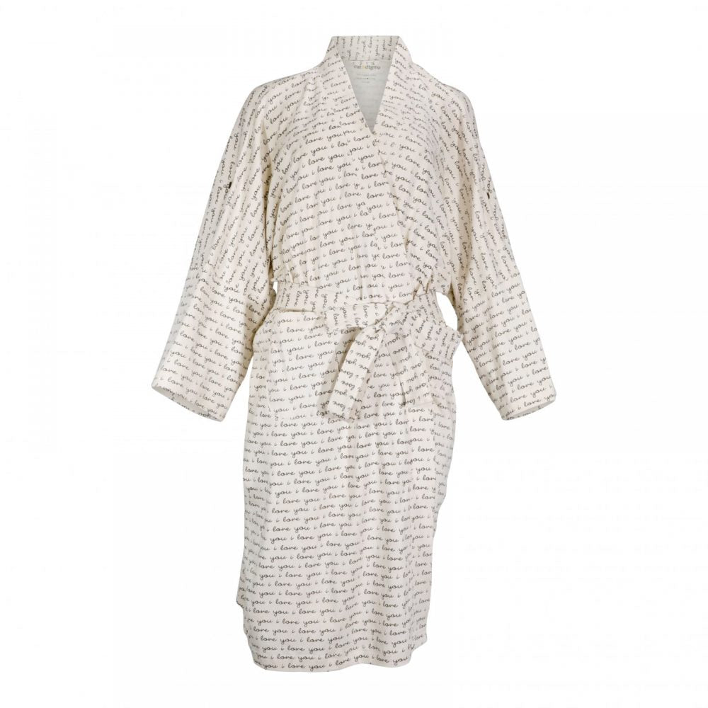 GOTS Certified Organic Cotton Robe - I Love You