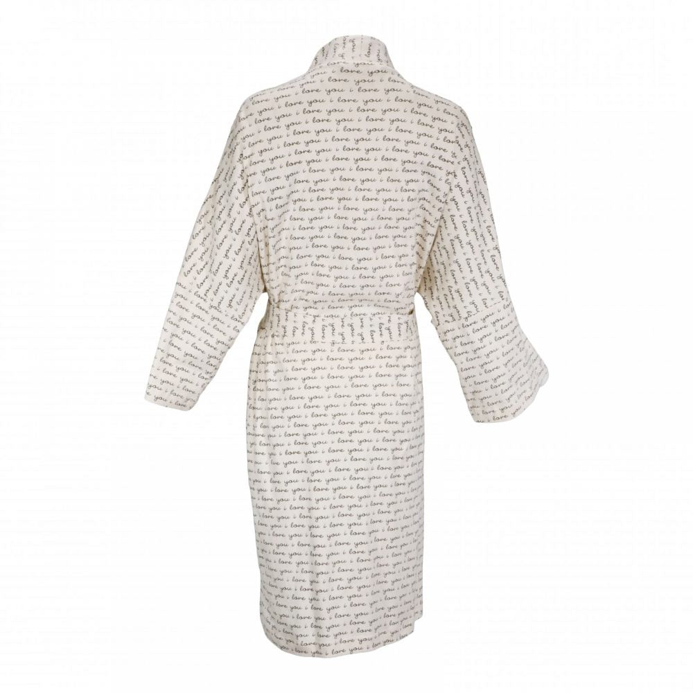GOTS Certified Organic Cotton Robe - I Love You