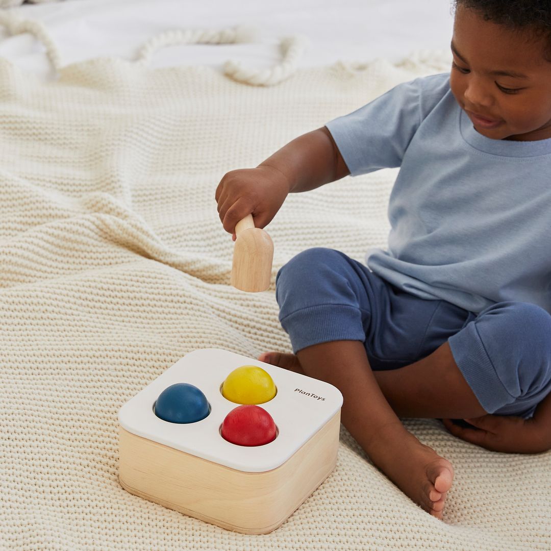 Wooden Toy Punch & Drop Bin