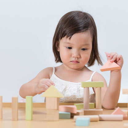 40-Piece Small Unit Wooden Blocks – Pastel Set