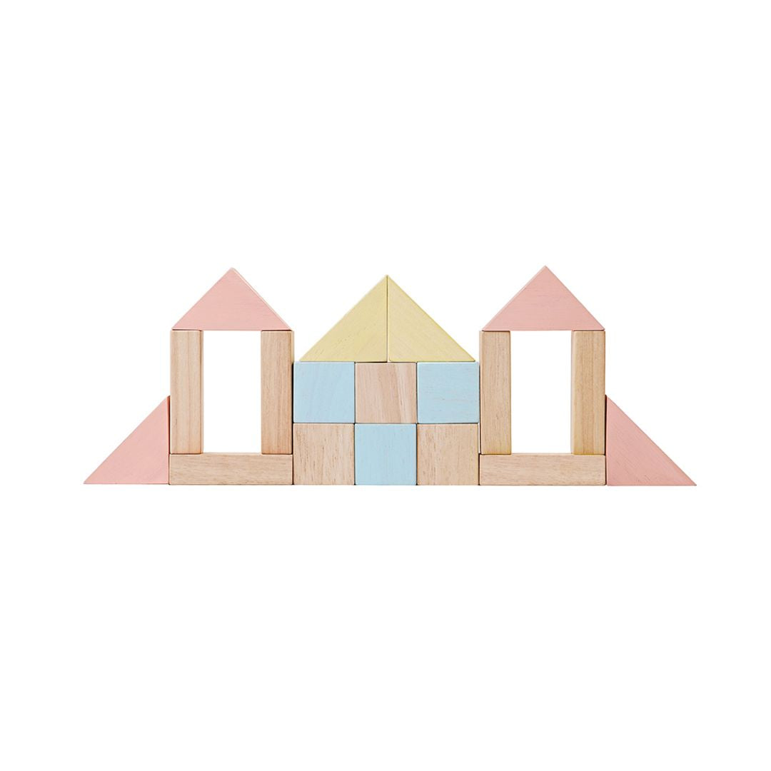 40-Piece Small Unit Wooden Blocks – Pastel Set